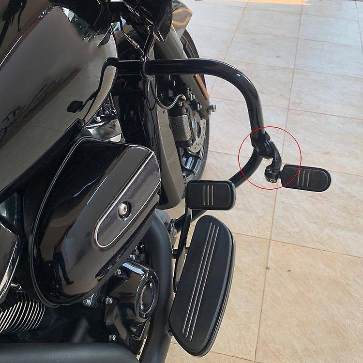 1-1/4Inch Short Angle Highway Pegs Mount Kit for Touring Road Glide Engine Guard Foot Pegs Mount Bla