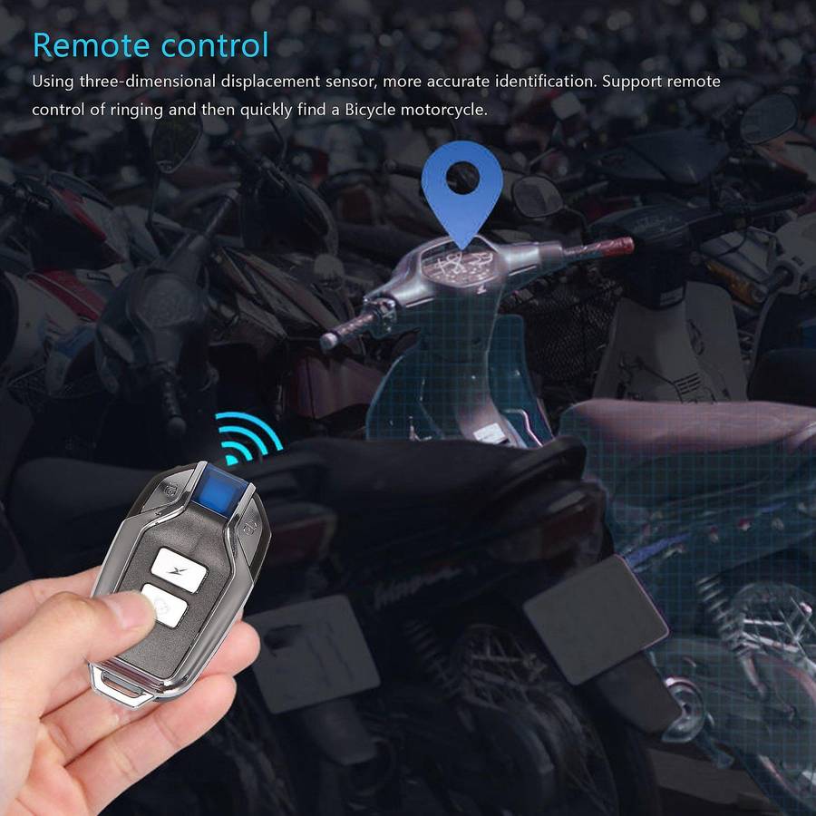113db Super Loud Wireless Motorcycle Bicycle Alarm Security Anti-theft Alarm with Remote Control Wa