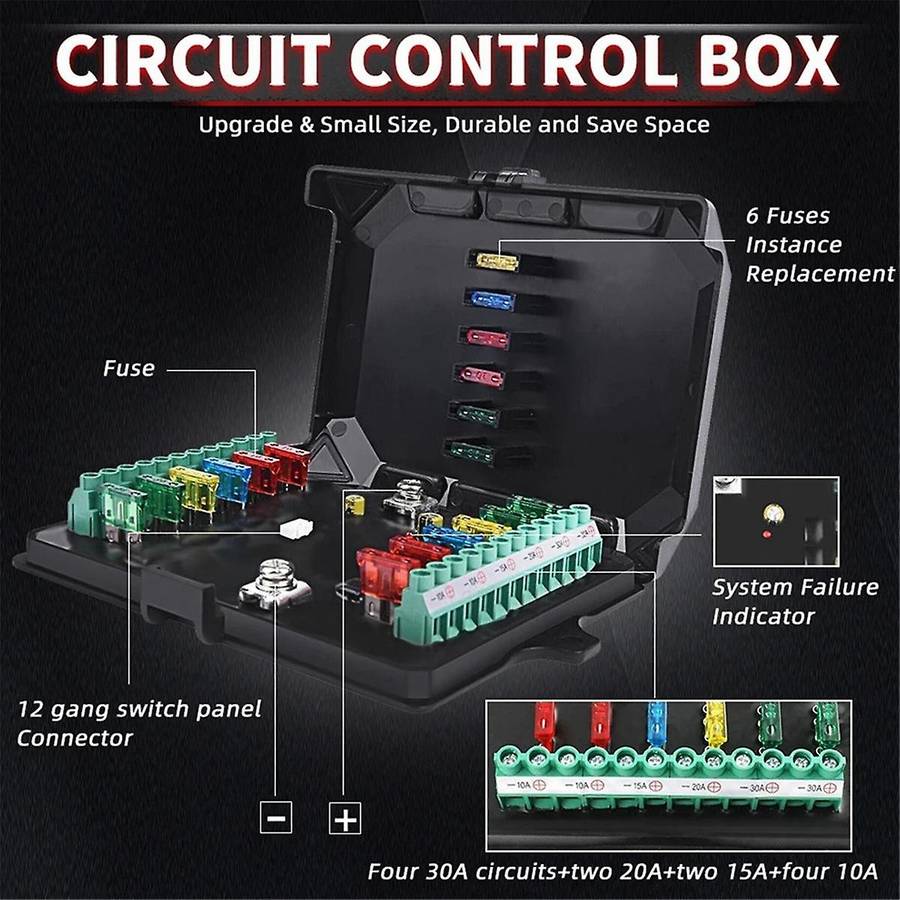 12 Gang Switch Panel Bluetooth RGB Switch Pod 12v Switch Panel for Car Truck Offroad RV Van SUV UTV