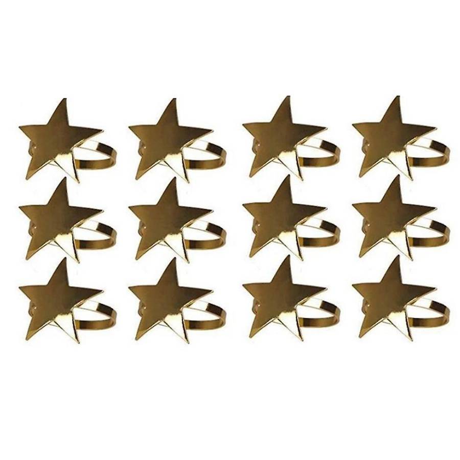 12 Pcs Five-Pointed Star Napkin Ring,Christmas Napkin Ring Suitable for Holiday Parties,Dinners,Wedd