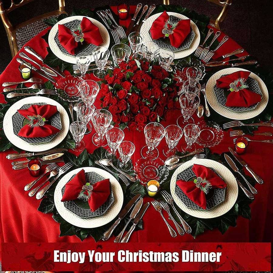 12 Pieces Pine Cones Christmas Napkin Holder Napkin Ring Holder Christmas Napkin Ring Decor for Wedd