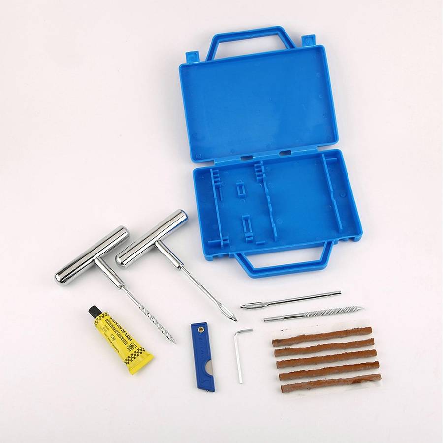 12 Pieces DIY Easy Repair Tire Puncture Repair Tool Portable Car Tire Repair Kit for Car Motorcycle