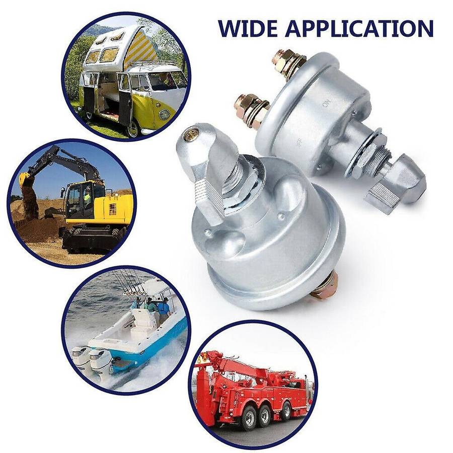 12/24V Master Battery Disconnect Switch Battery Power Cut Off Isolator with Battery Cable Wire for C