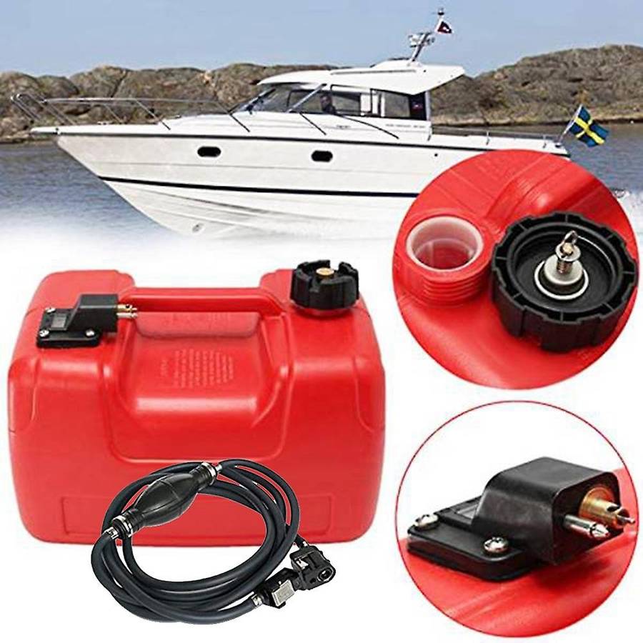 12L Fuel Tank Oil Box Marine Container W/Connector Anti Static Corrosion Resistant Gas Outboard Acce