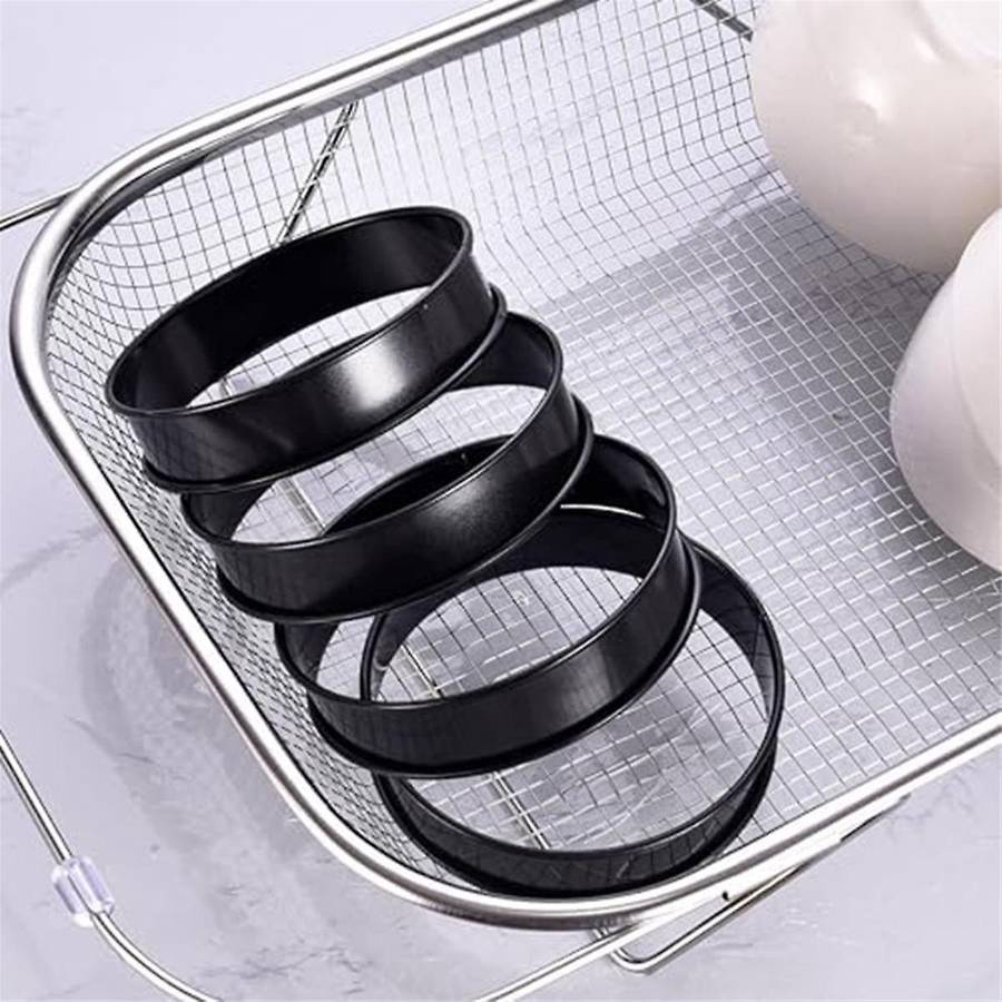 12pack Crumpet Rings Nonstick English Muffin Rings 3.15 Inch - Stainless Steel Double Rolled Tart Ri