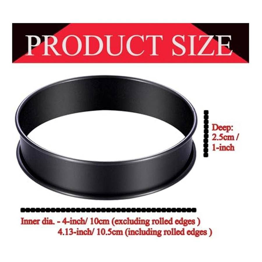 12pack Crumpet Rings Nonstick English Muffin Rings 3.15 Inch - Stainless Steel Double Rolled Tart Ri
