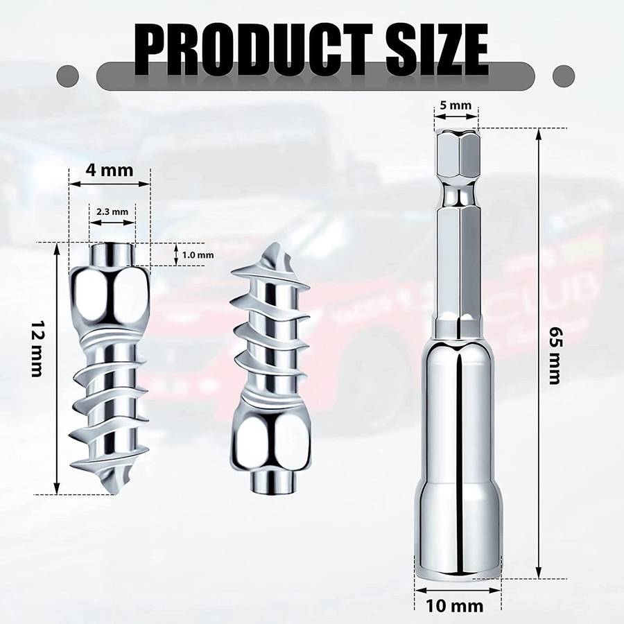 12mm Hard Alloy Screw Tire Stud Wheel Tire Snow Column Rivet Tire Stud Belt Installation Tool (100 P