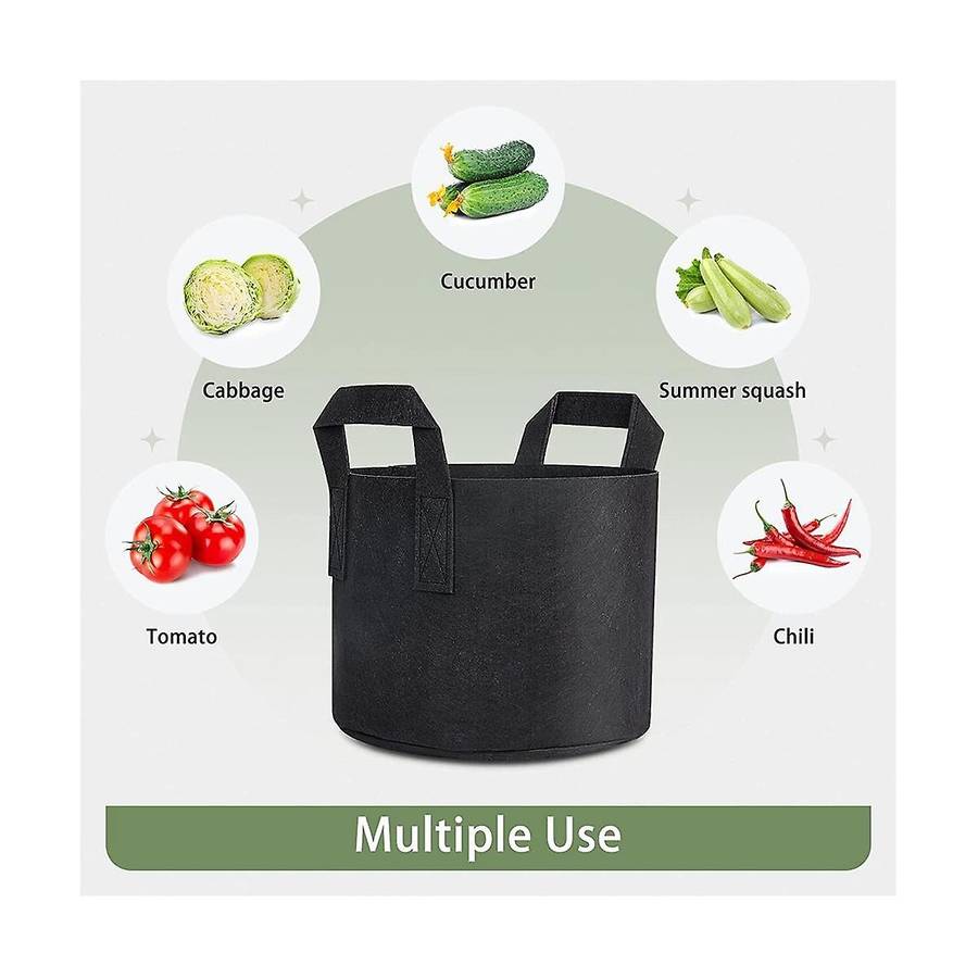 12-pack Grow Bags 5 Gallon, Thick Fabric Planter Bags for Vegetables, Sturdy Handles & Reinforced S
