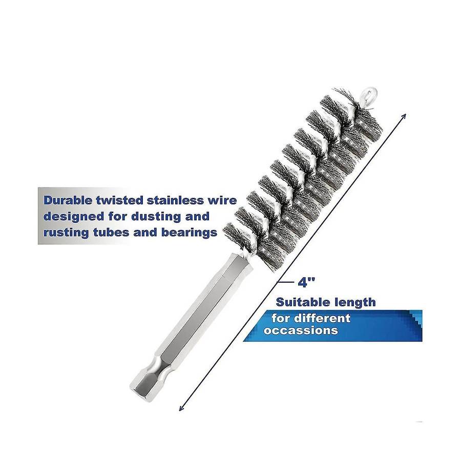 12Pc Wire Bore Brush Bore Cleaning Brush Brush Set Stainless Steel Wire Twisted Brush for Drill Imp