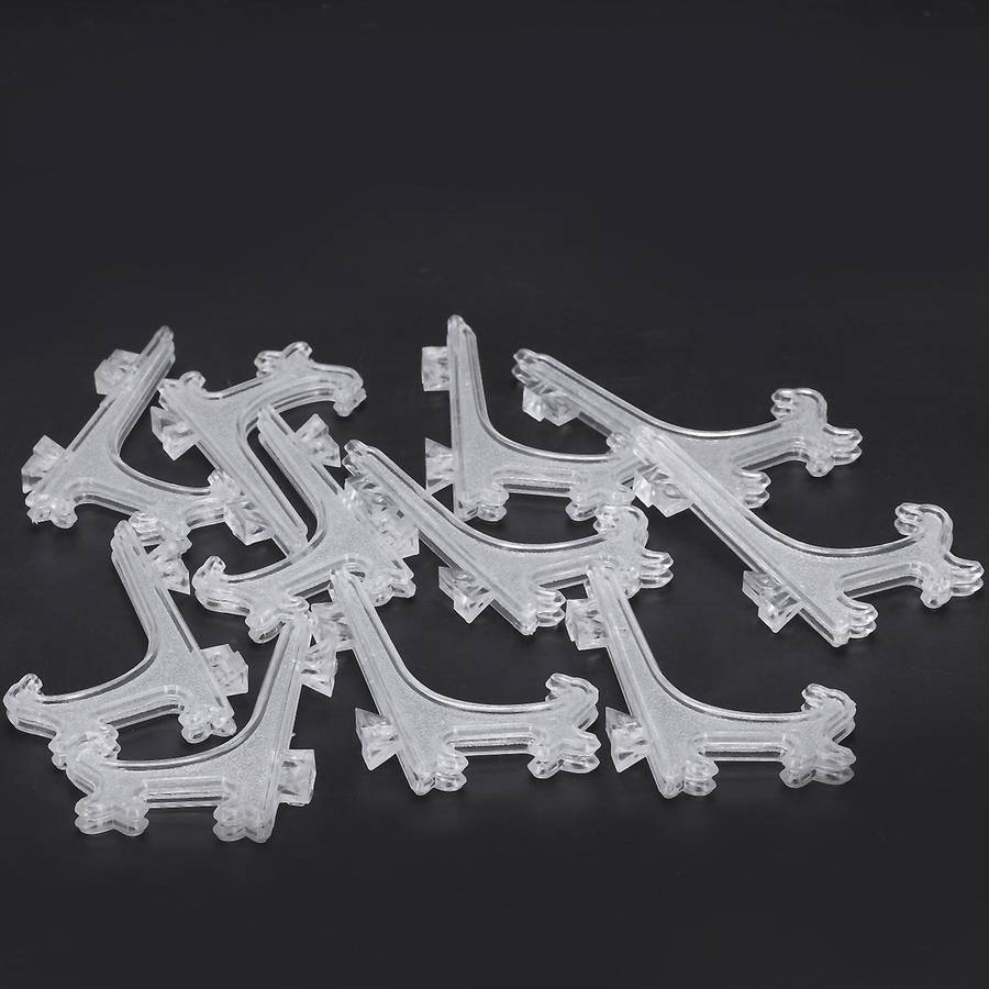 12pcs 3 Inch Plastic Easels Or Plate Holders Display Dinner Plate (transparent)