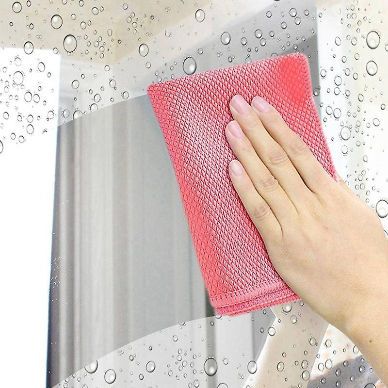 12pcs Glass Cleaning Cloth Dishcloth Lint Free for Windows Kitchen Mirrors Traceless Reusable Fish
