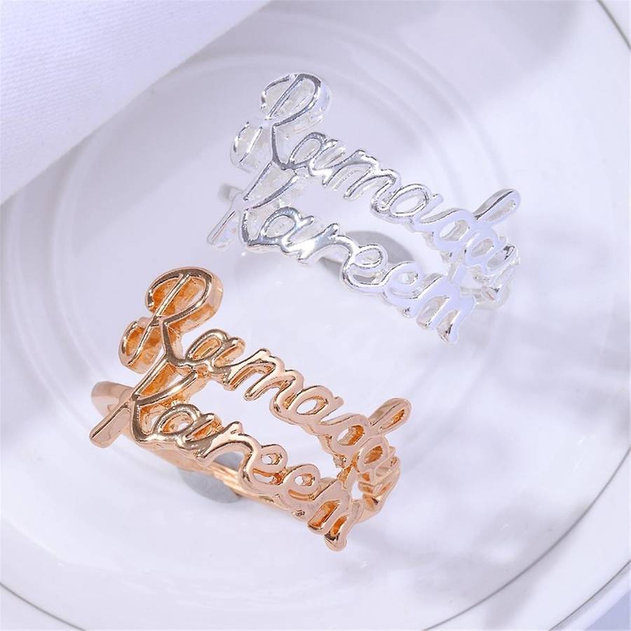 12PCS Ramadan Kareem Napkin Rings Eid Mubarak Muslim Islamic Dinner Table Home Decoration Alloy Napk