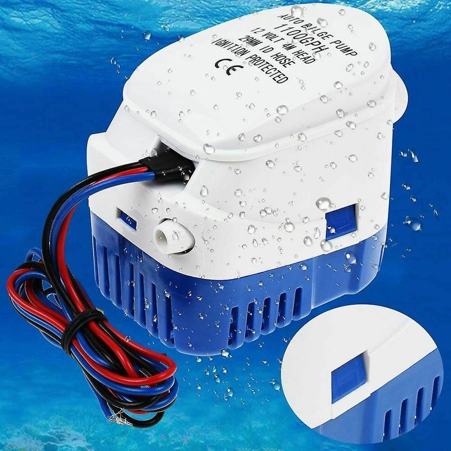 12V 1100GPH Boat Automatic Bilge Water Pump RV Auto Submersible Pump