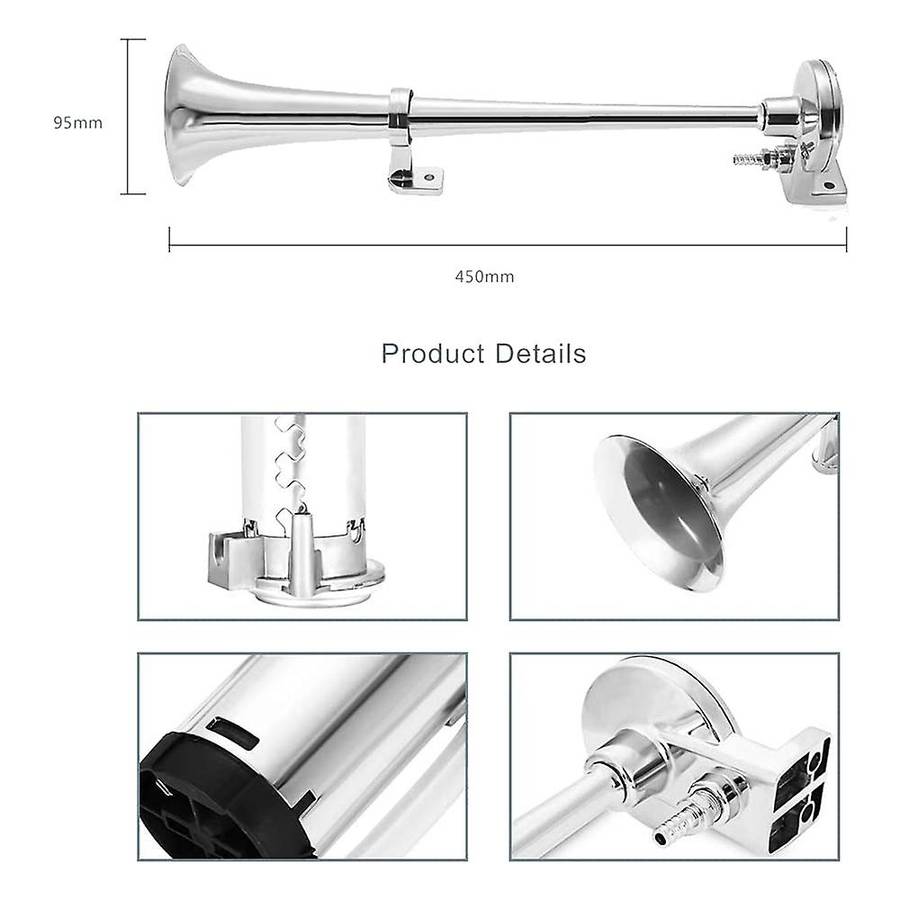 12V 17 Inch Car Air Horn 150DB Super Loud Horn Truck Train Horn Kit for Car Truck Lorry Train Boat S