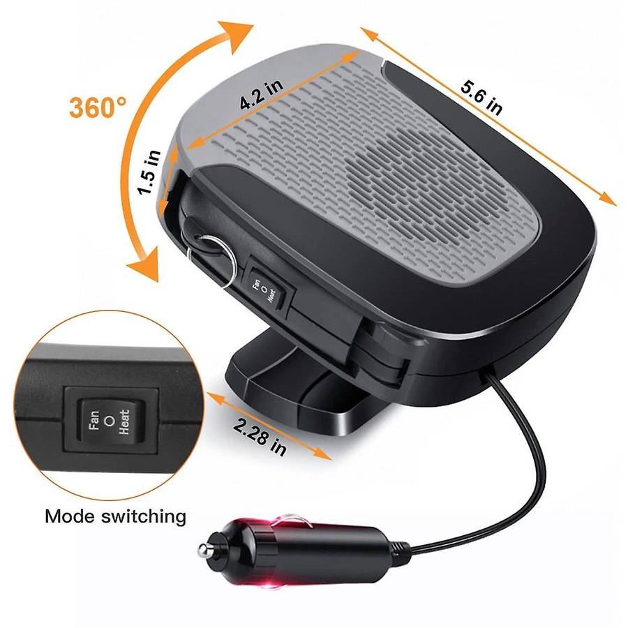 12v 150w Car Heater Portable Car Heater Fast Heating & Cooling Fan 2-in-1 Modes Windshield Defogger