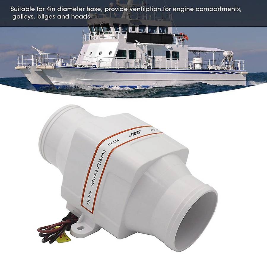 12V Boat Blower 4 Inch 270 CFM In-Line Marine Bilge Engine Galley Boat Cabin Ventilation Fan Boat Ac