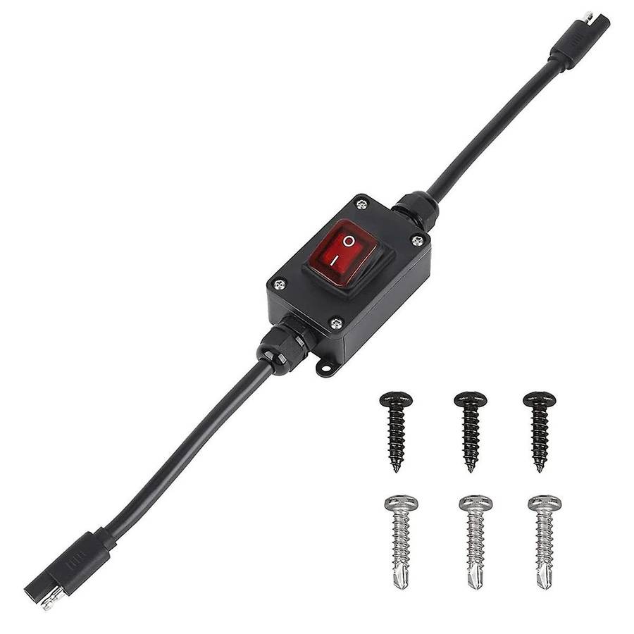 12v Power Switch, Ip65 Waterproof Sae Connector with Led Indicator, 14 Awg Cable for Solar Panel, La