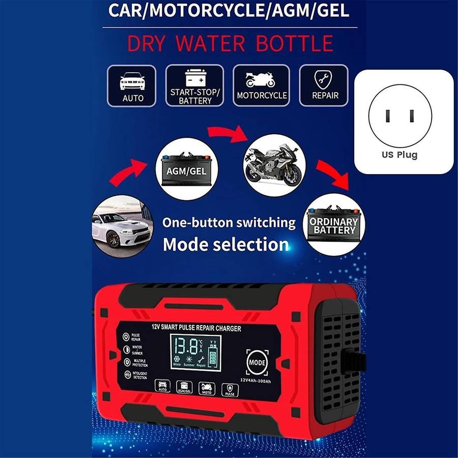 12V&24V 6A Smart Fully Automatic Battery Charger with Temperature Compensation for Car Truck Motorc