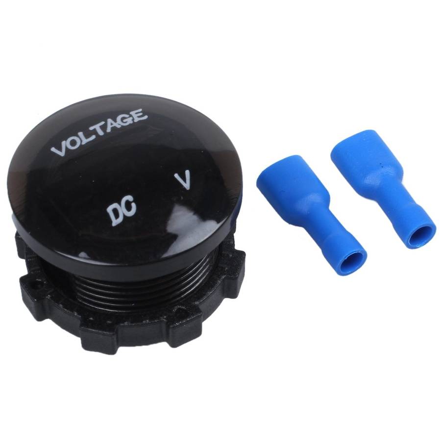 12V-24V DC Voltmeter Car Monitor Motorcycle LED Red Waterproof Voltmeter Black