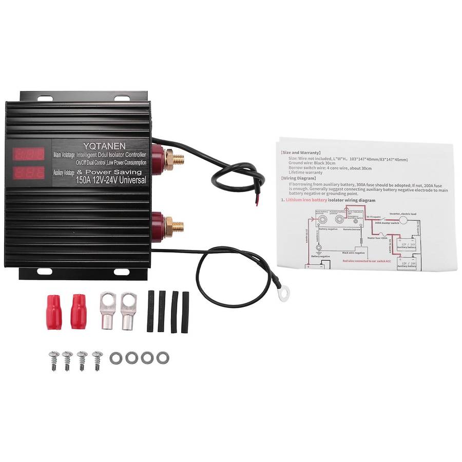 150 Amp Battery Smart Isolator Universal 12V/24V Voltage Sensitive Relay for ATV, UTV, RV, Truck