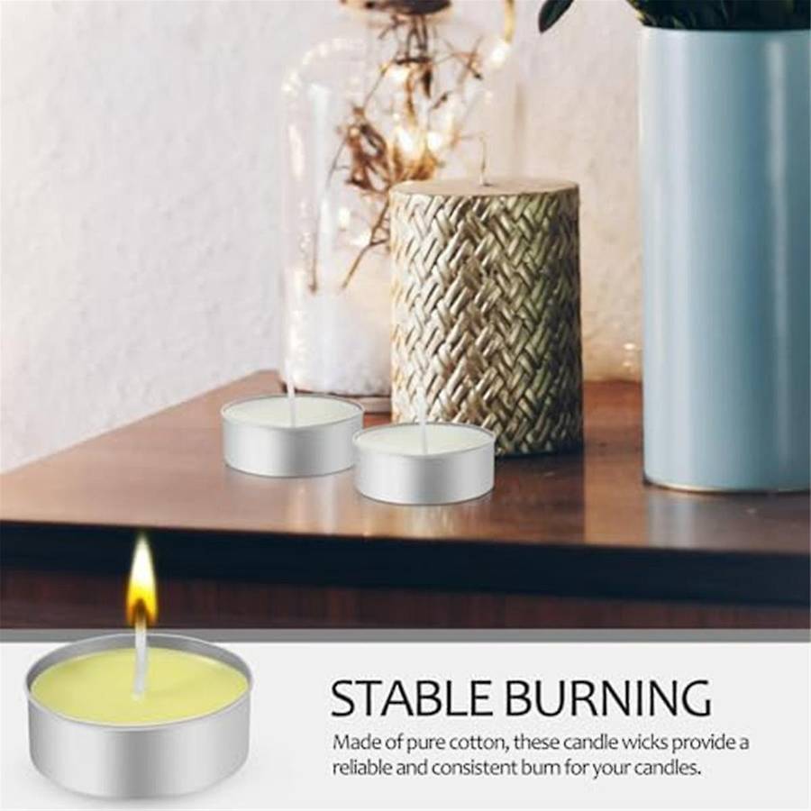 150pcs Aluminum Tea Lights Cups, Metal Tea Light Tins with 150 Pcs Candle Wicks Empty Candle for Ca