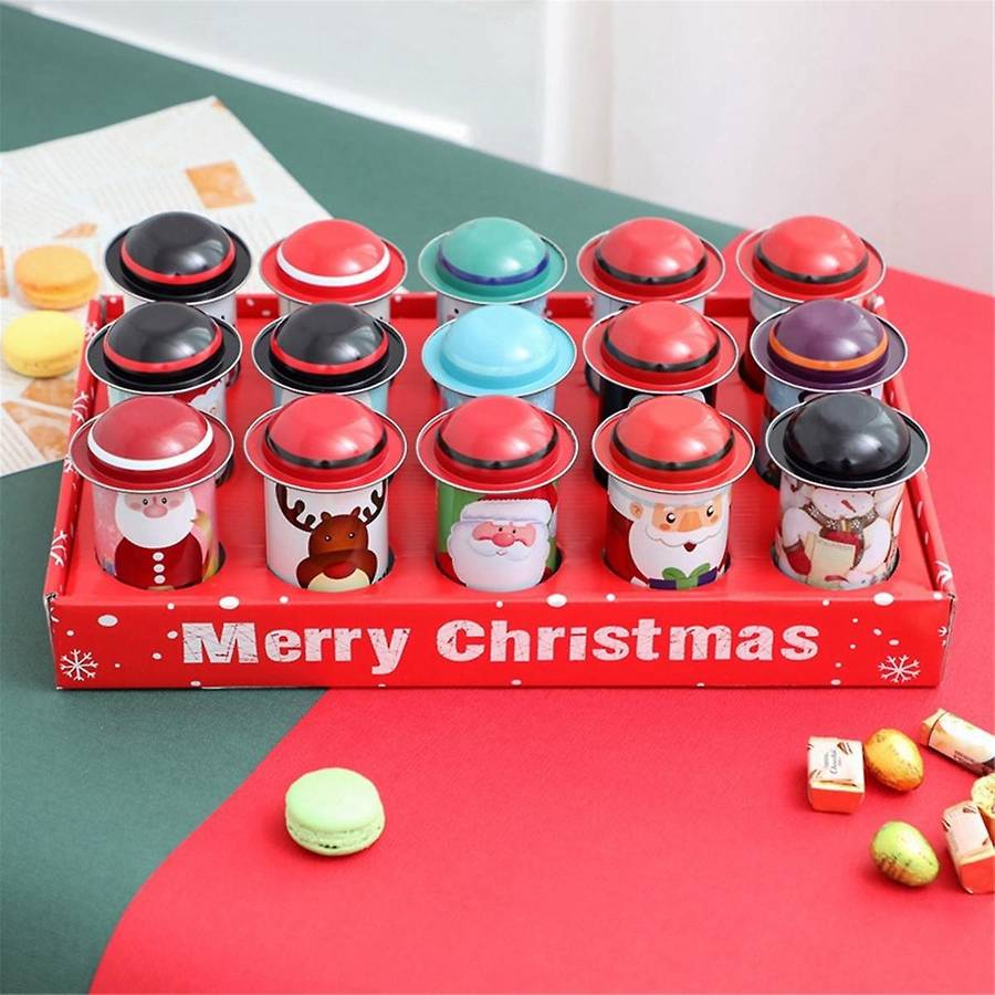 15pcs Christmas Little Hat Tin Candy Can Candy Box Christmas Gifts Small Gift Old Man Children's