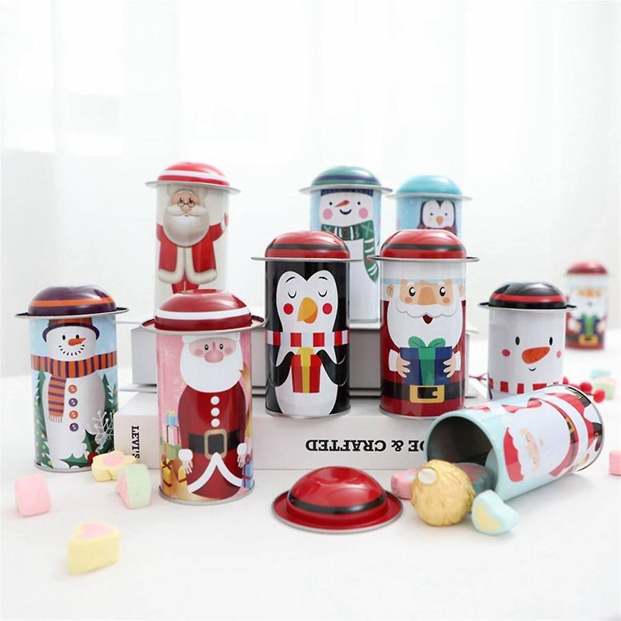 15pcs Christmas Little Hat Tin Candy Can Candy Box Christmas Gifts Small Gift Old Man Children's