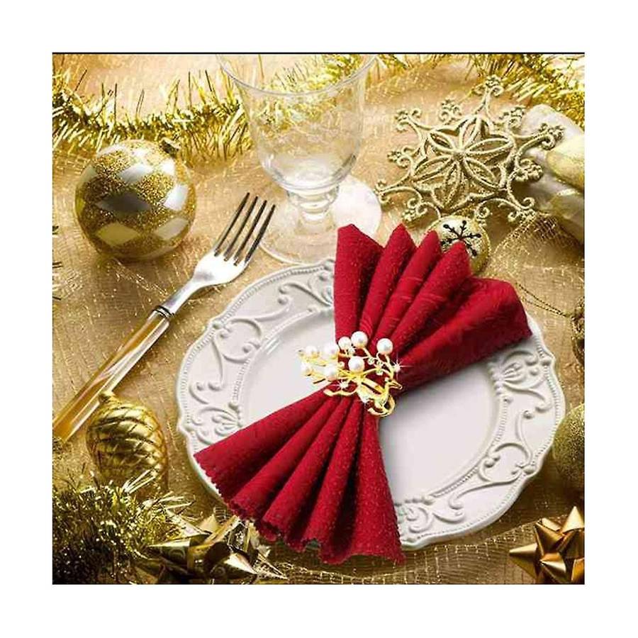 16pcs Napkin Rings Diamond Deer Napkin Ring Crystal Xmas Rhinestone Cloud Napkin for Xmas, Wedding