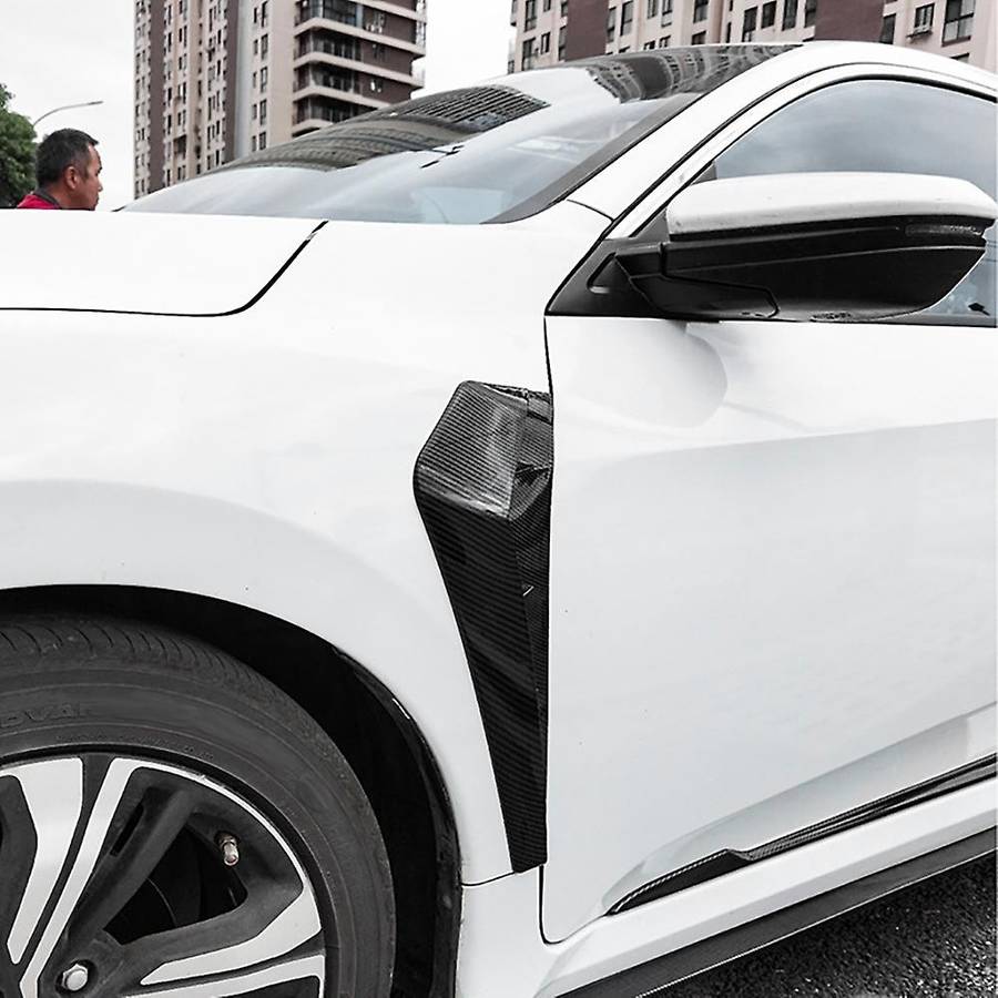 1Pair Carbon Fibre Side ABS 3D Sticker for Vent Air Wing Cover Trim for 10Th 2016-2020