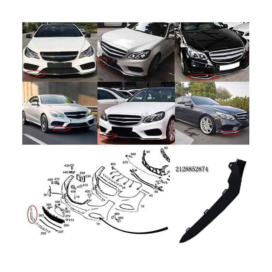 1Pair Left+Right Front Low Bumper Cover for W212 E- E350 2014-2016 Black 2128852774 2128852874