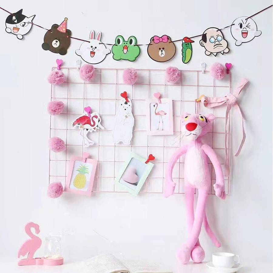 2 Pack Grid Wall Panels Metal Wire Wall Deco Hanging Picture Multifunction Photo Hanging Display Wal