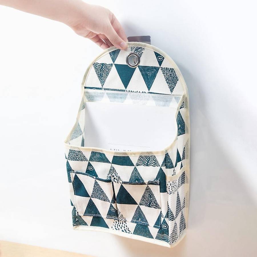 2 Pcs Wall Hanging Storage Bag, Style Fabric Wall Mounted Basket Storage with Pockets, Storage Bag o