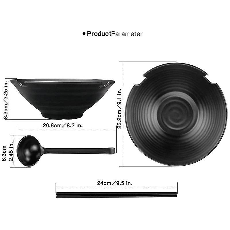 2 Sets Salad Bowls,ramen Soup Bowls,mixing Bowls Dishware Set (with Chopsticks&spoon),home Kitchen