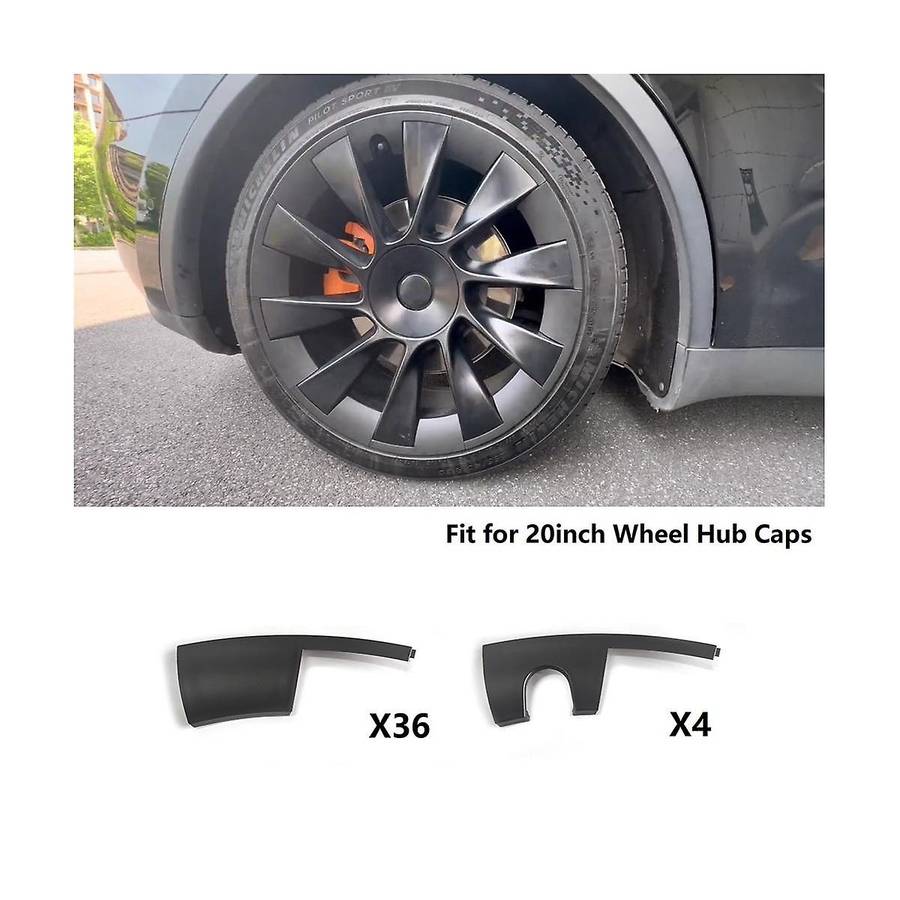 20 Inch Wheel Hub Cover Trim for Model Y Hubcaps Replacement Rim Protector Exterior Accessories ( Bl