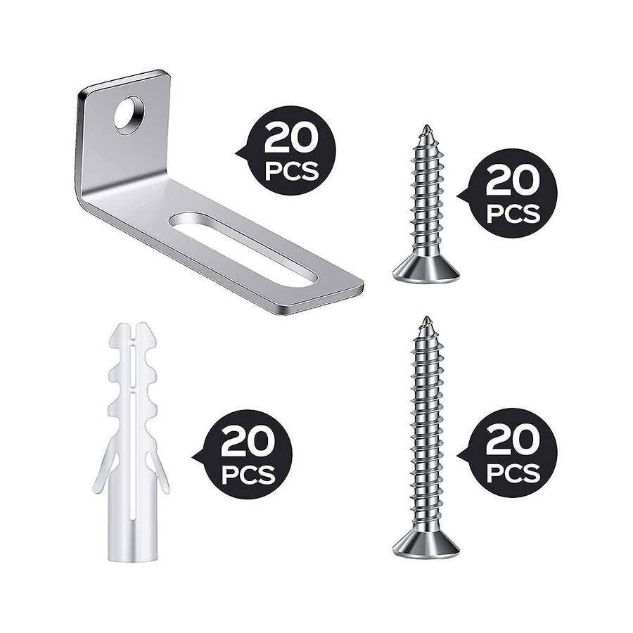 20 Set Whiteboard Installation Hardware Kit Wall Hanging Kit Mounting Brackets for Hanging Whiteboa