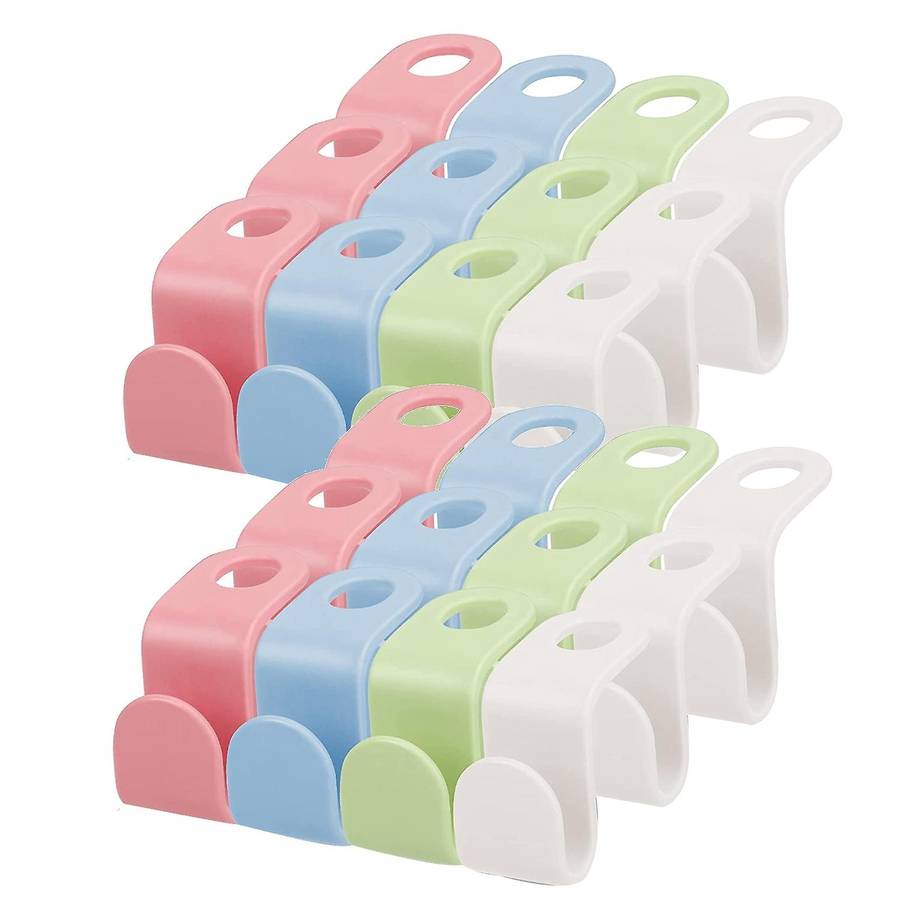 200pcs Clothes Hanger Connector Hooks, 4-colors Hanger Extender Hooks, Plastic Cascading Hanger Hoo
