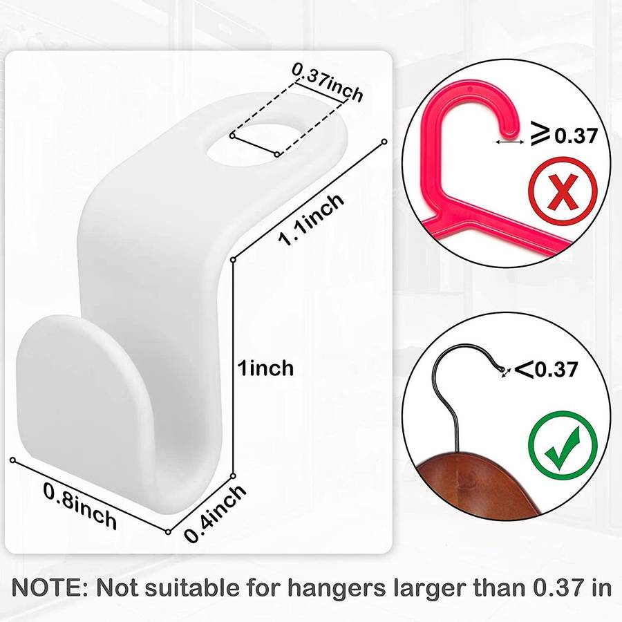 200pcs Clothes Hanger Connector Hooks, 4-colors Hanger Extender Hooks, Plastic Cascading Hanger Hoo