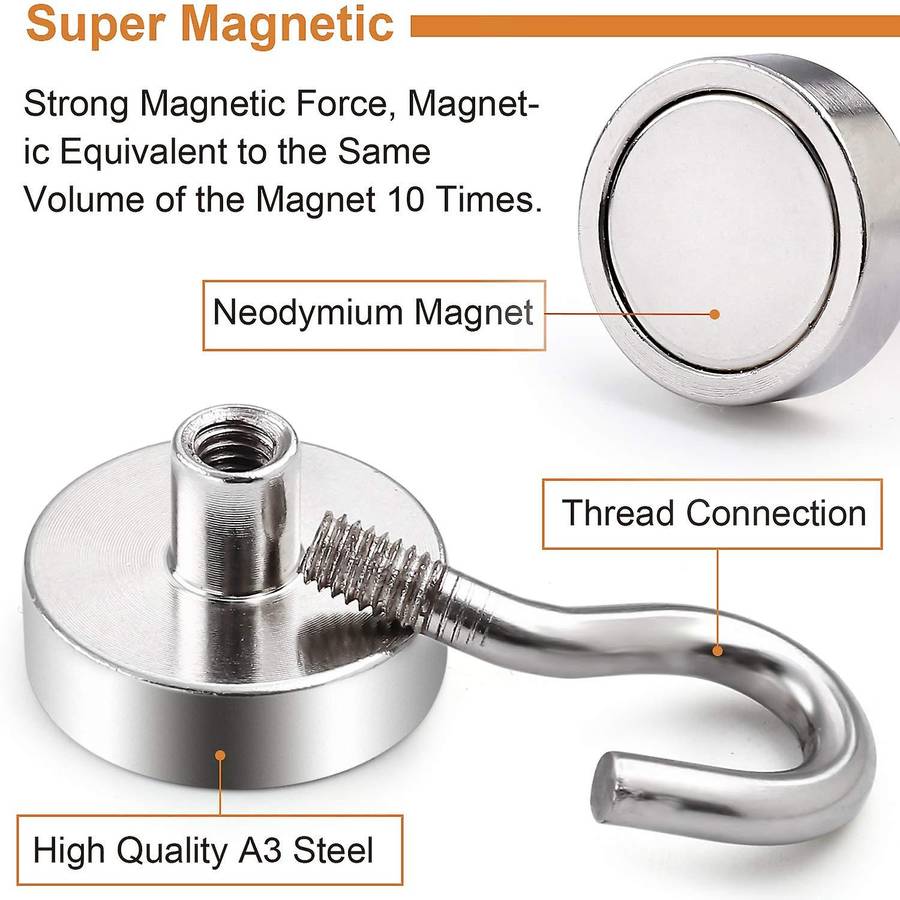 20Pcs Strong Magnetic Hooks Heavy Duty Wall Hooks Hanger Key Coat Cup Hanging Hanger for Kitchen Sto