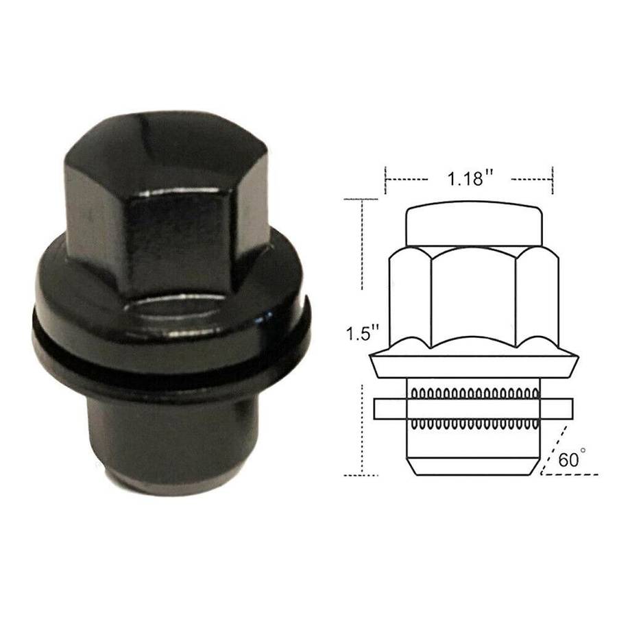 20X Black Lug Nuts M14X1.5 Fit for Sport LR3 LR4 LR2 Wheels