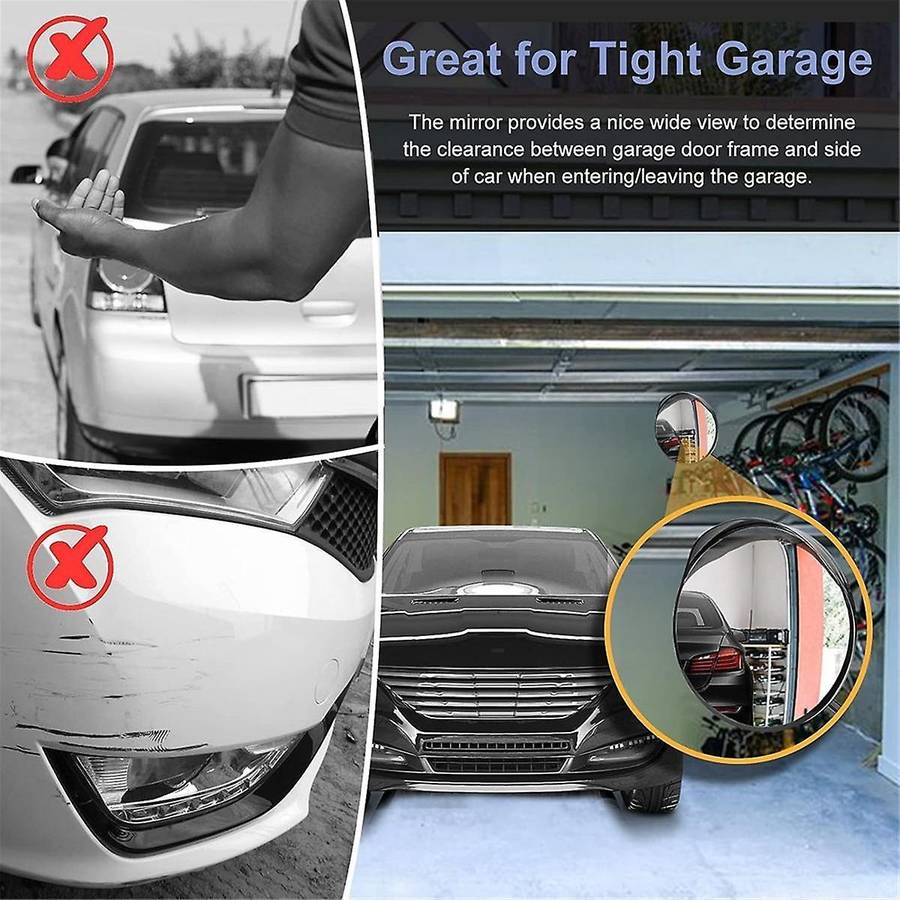 Convex Mirror-Adjustable Acrylic Safety Mirror-Wide View Garage Mirror for Parking,Traffic,Warehous