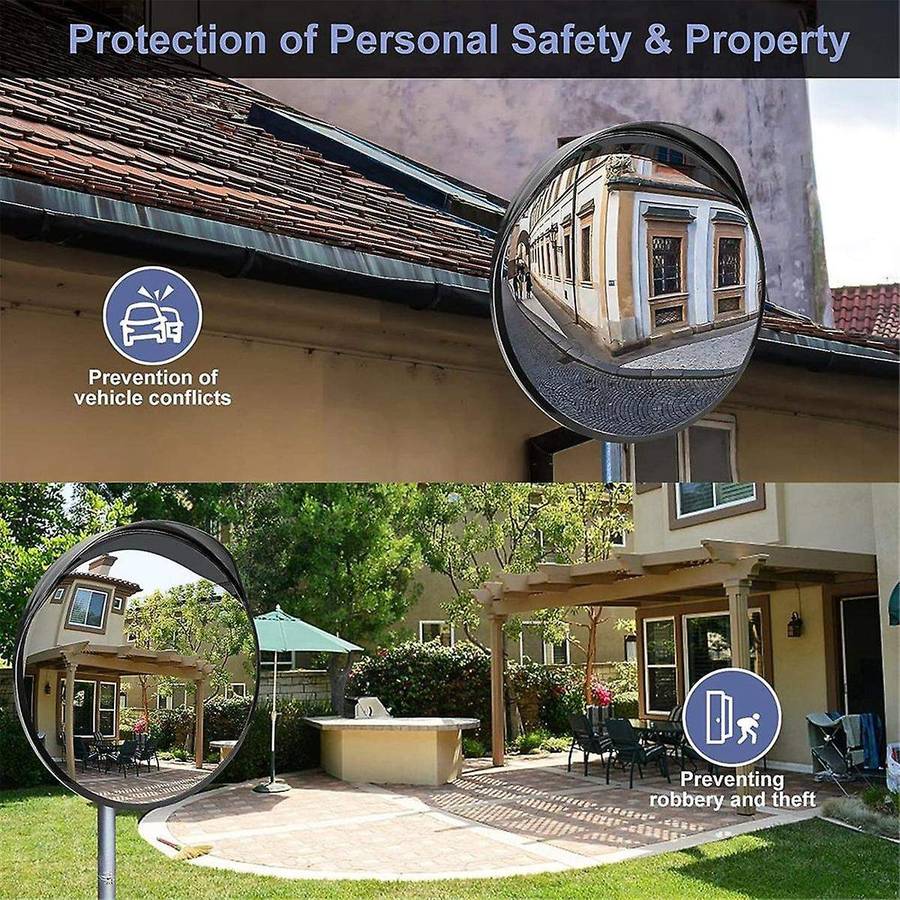 Convex Mirror-Adjustable Acrylic Safety Mirror-Wide View Garage Mirror for Parking,Traffic,Warehous