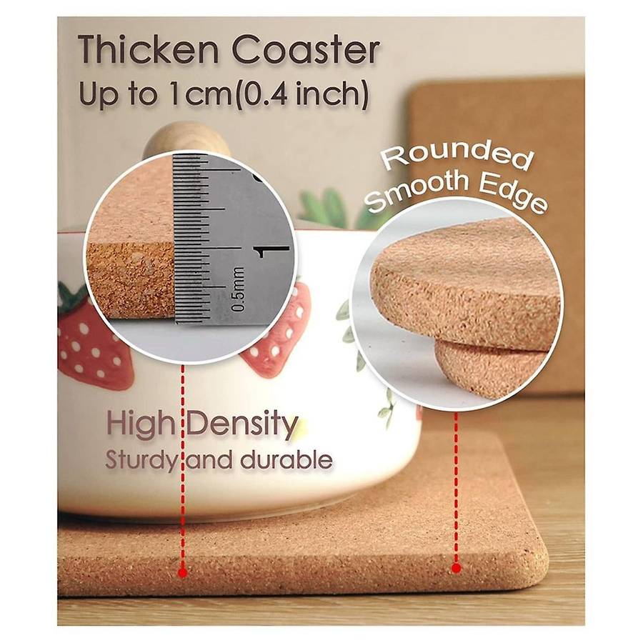 Cork Trivet, High Density Fine Particle Thick Cork Trivets, 7.8Inch Heat Resistant Cork Coaster, Cor