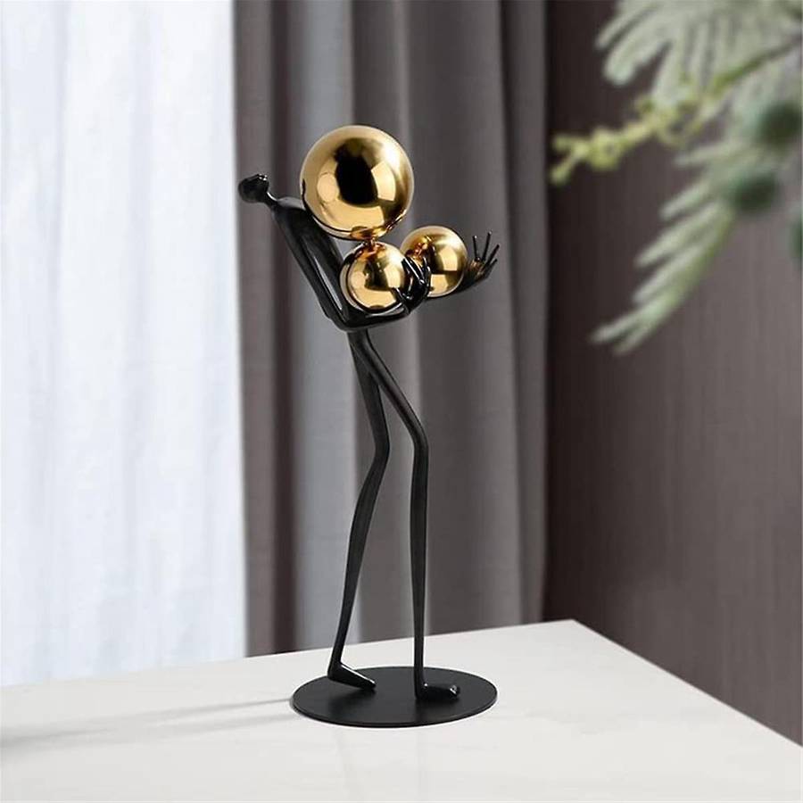 Creativity Figure Statue Modern Abstract Art Metal Iron Art Sculpture Home Decoration Living Room Be