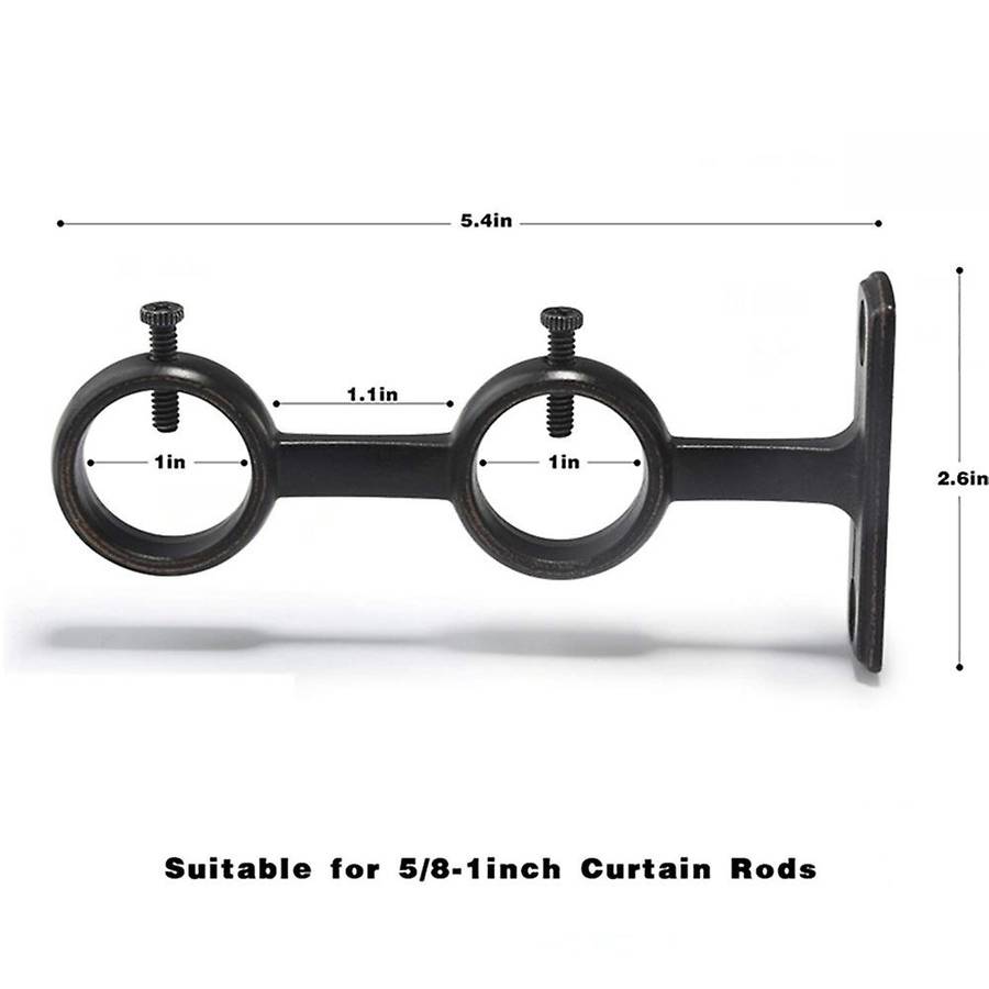 Curtain Rod Bracket Sturdy Adjustable Double Curtain Rod Brackets Curtain Rod Holders for Diameter