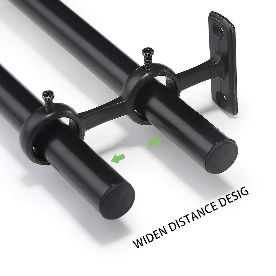 Curtain Rod Bracket Sturdy Adjustable Double Curtain Rod Brackets Curtain Rod Holders for Diameter