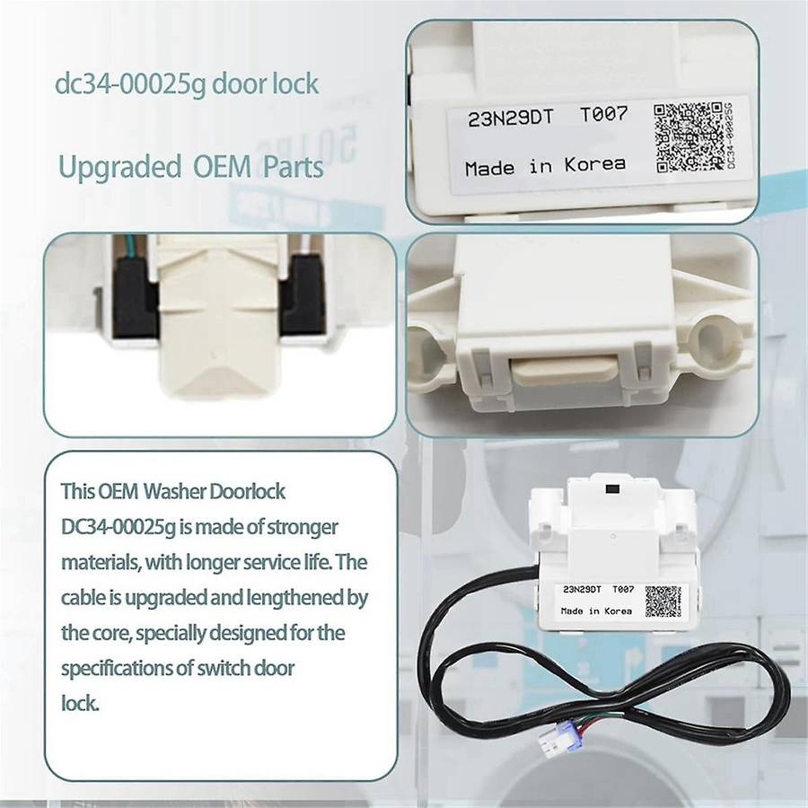 DC34-00025G Switch Door Lock AP6884125 PS12720530 EAP12720530 for WA50R5200AW/US WA50R5400AW/US Wash