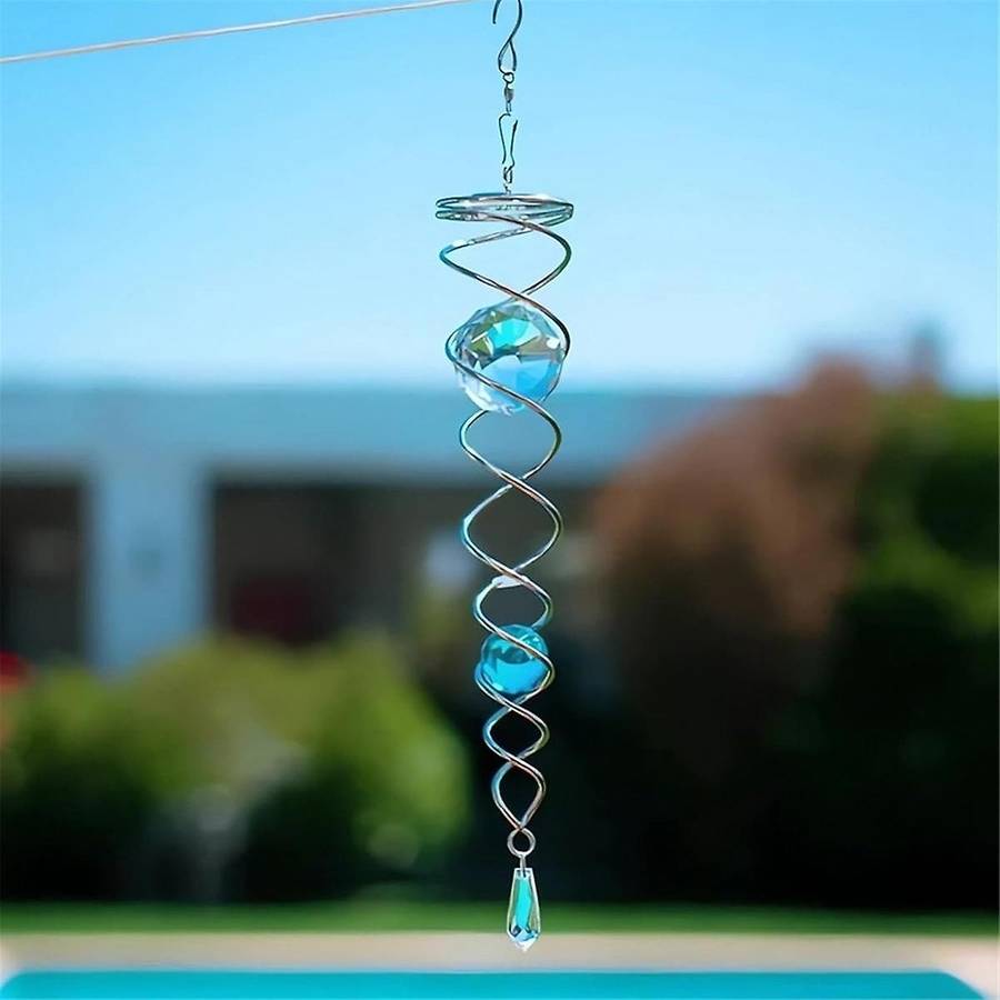 Decorative Spiral - 2024 New Gazing Ball Spiral Wind Spinner Stabilizer, Decorative Spiral Crystal