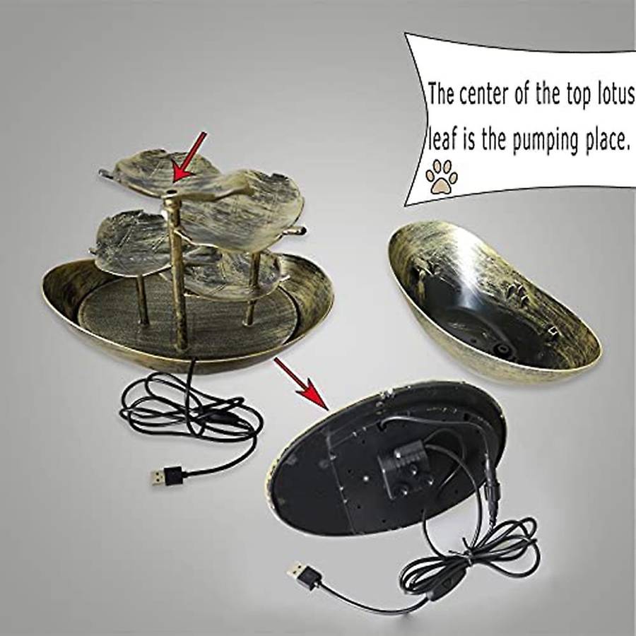 Desktop Fountain Water Fountain with Warm Lights in the Interior Small Fountain Suitable for Home Of