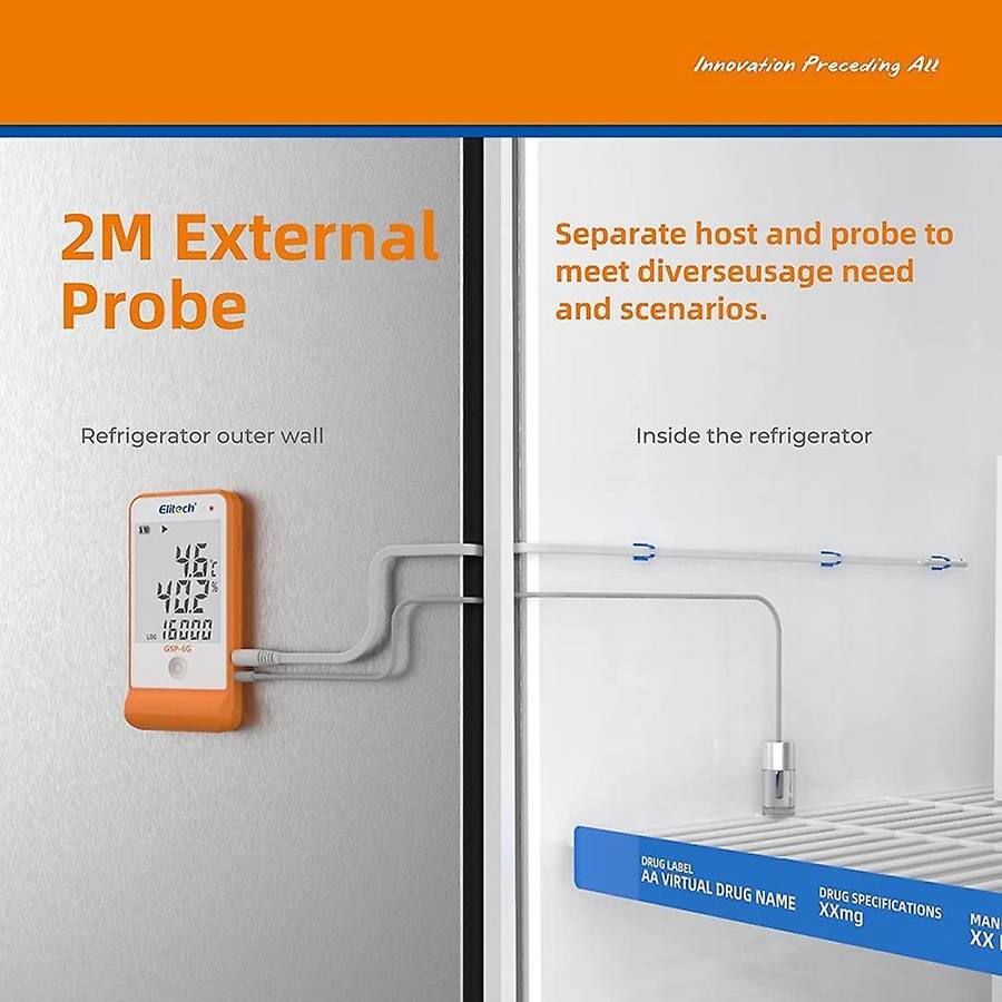 Digital Temperature Humidity Data Refrigerator Thermometer Vaccine Fridge Temperature Monitor -6g