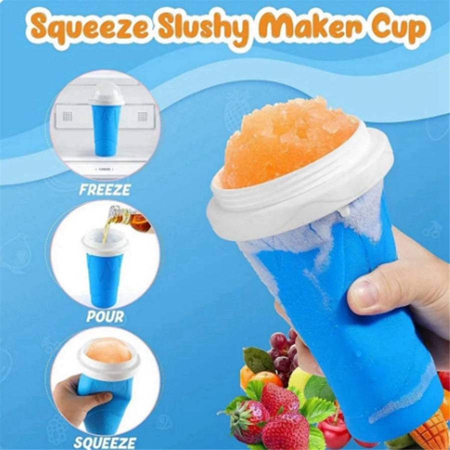 DIY Magic Slushy Maker Squeeze Cup, Portable Smoothie Squeeze Cup for Juices, Milk and Ice Cream Mak